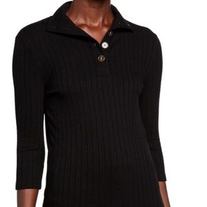 VINCE Ribbed Button Up Knit